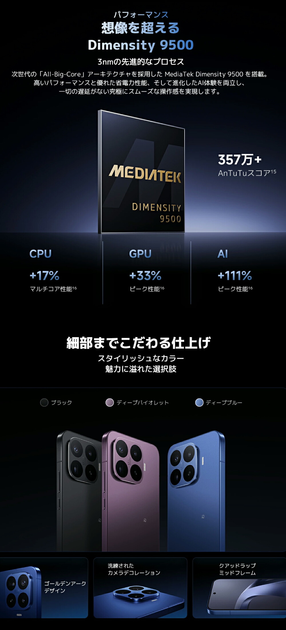 Xiaomi 17T Pro 7000mAh大容量バッテリー 100W急速充電対応
