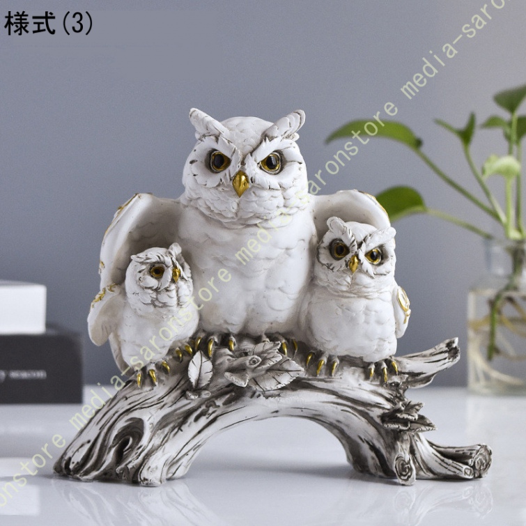 フクロウ 置物 リアル フクロウの像 置物 かわいい ホーム オフィス 
