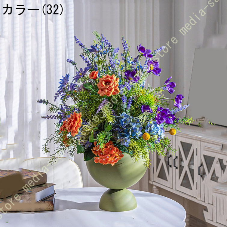 花瓶付き造花 アレンジメント 新中式風 テーブルセンターピース インテリア リビング 事務所 ダイニング 上質な装飾 落ち着いた空間演出 和モダン_6