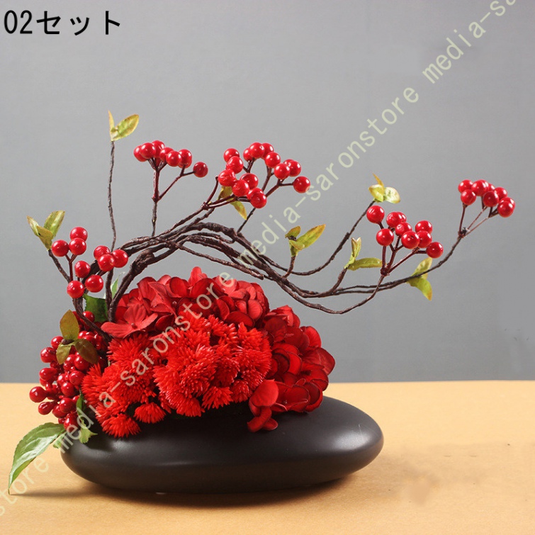 造花 テーブル センター 置物 和モダン 茶室 禅 新中式 インテリア おしゃれ 卓上飾り 茶室 創意置物 人工観葉植物 ギフト 開店祝い 新築祝い 落ち着いた色彩_2