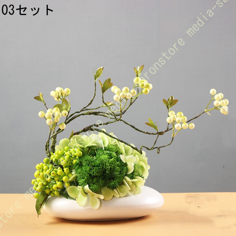 造花 テーブル センター 置物 和モダン 茶室 禅 新中式 インテリア おしゃれ 卓上飾り 茶室 創意置物 人工観葉植物 ギフト 開店祝い 新築祝い 落ち着いた色彩_3