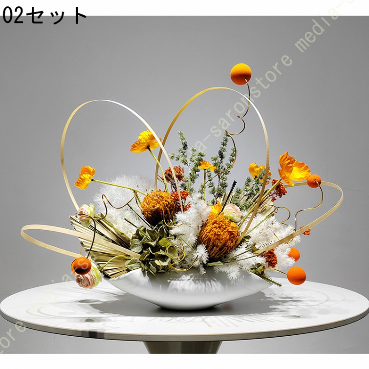 新中式風 インテリア 枯れない 現代的な装飾 禅スタイル 和モダン 陶磁器花瓶造花セット 玄関 ロビー 廊下装飾 モダン フェイクフラワーアート 民宿 ハウス_2