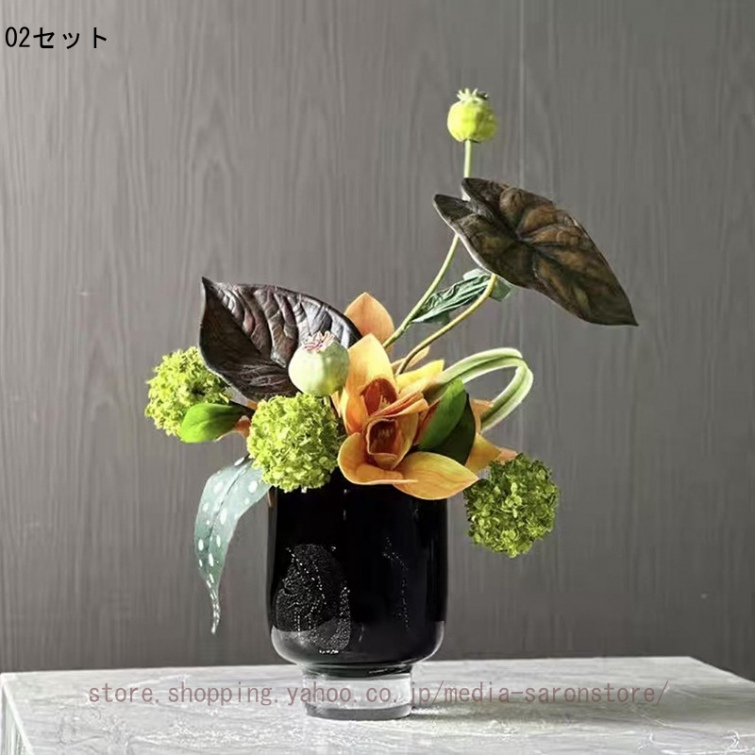 造花 人工観葉植物 フェイクフラワーアレンジメント 陶器花瓶 リビング 卓上 玄関 テーブル インテリア 室内 空間彩り 置物 生け花 リアル 美しい 長期間_2