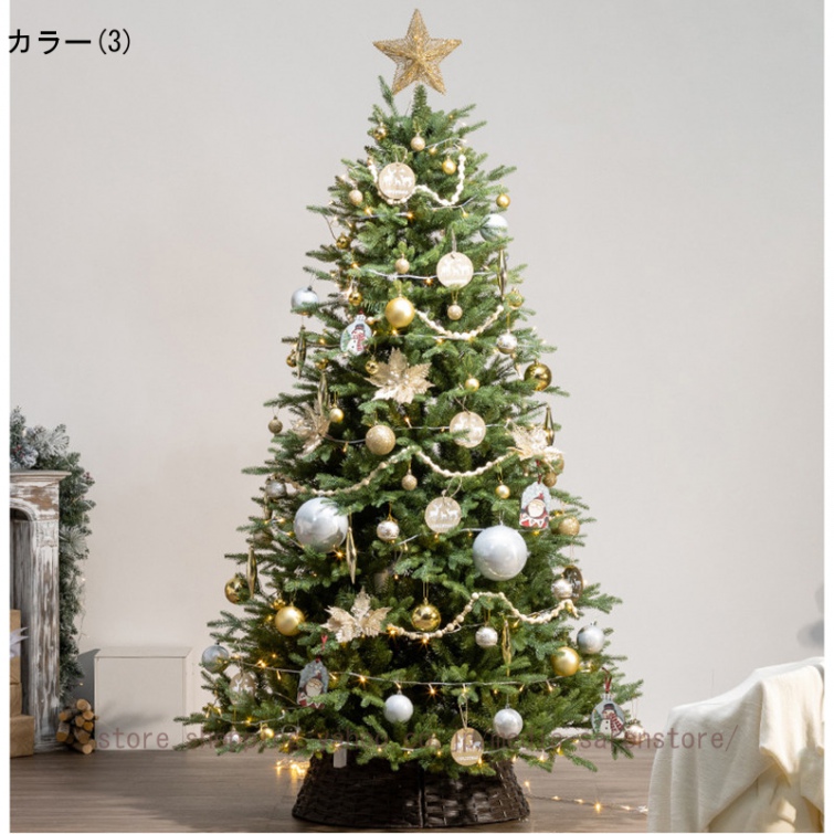クリスマスツリー 大型 オーナメント ボール リボン 雰囲気アップ 豪華飾り付き 屋内 屋外 店舗 エレガント おしゃれ 蝶結び フェイクグリーン クリスマス装飾_3