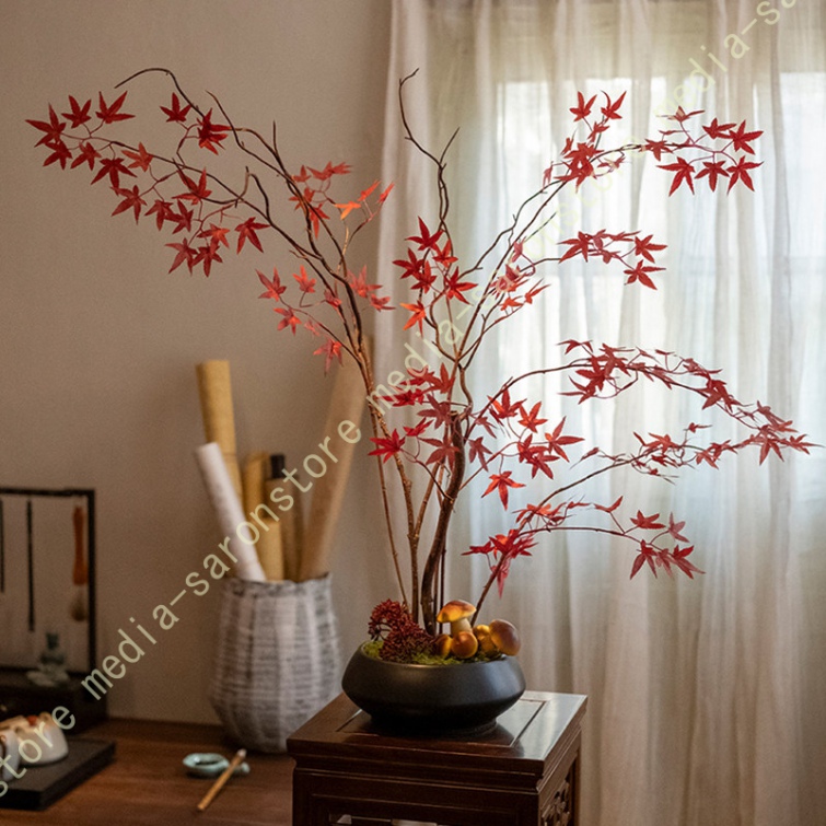 造花 紅葉 枝物 フェイクグリーン 人工観葉植物 ドライフラワー風 長枝