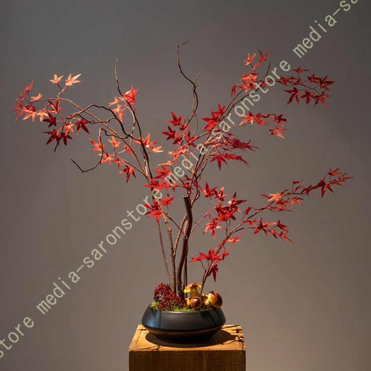 造花 紅葉 枝物 フェイクグリーン 人工観葉植物 ドライフラワー風 長枝