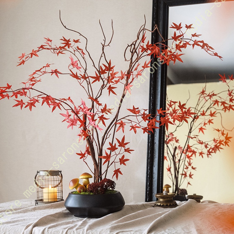 造花 紅葉 枝物 フェイクグリーン 人工観葉植物 ドライフラワー風 長枝