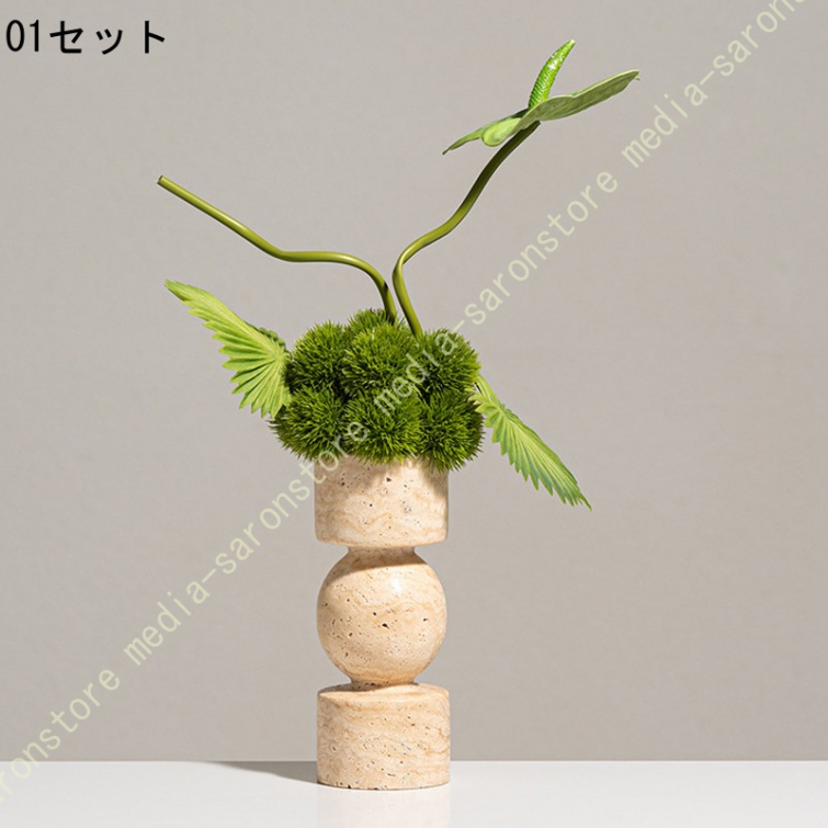 造花 インテリア 大理石花器付き 枯れ枝 生気に満ち 侘寂風 テーブルセンターピース リビング 玄関 ホテル ロビー 商業施設 新築祝い 生け花 人工観葉植物_1