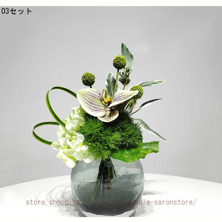造花 インテリア 卓上 花瓶付き 和モダン フェイクグリーン リビング 玄関 店舗 オフィス 長く使える ほこりに強い 結婚式 開店祝い 花瓶挿し 人工観葉植物_3