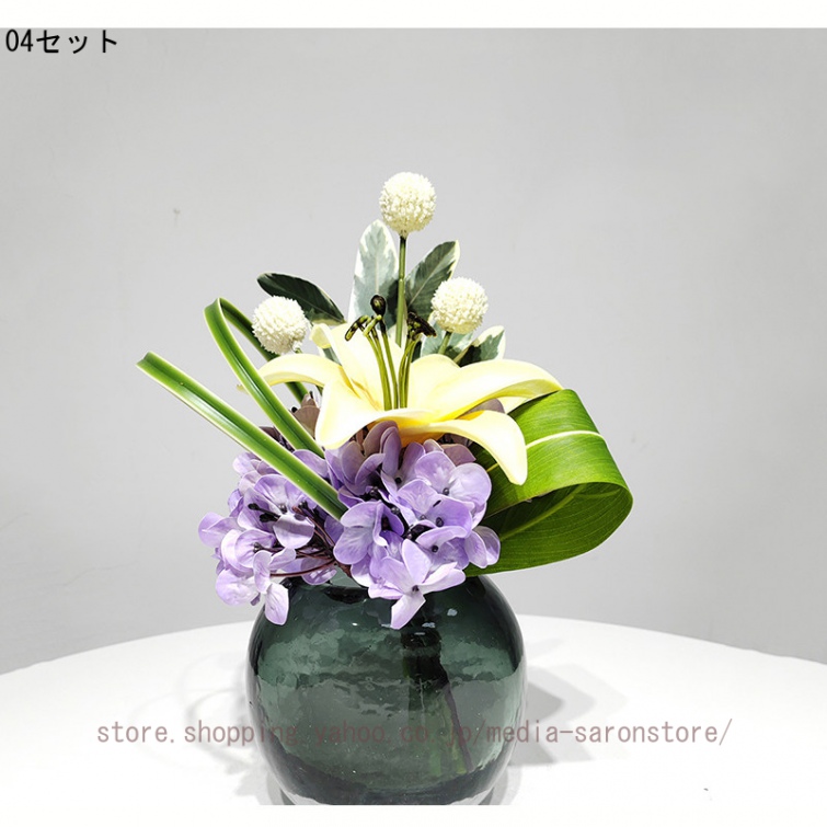 造花 インテリア 卓上 花瓶付き 和モダン フェイクグリーン リビング 玄関 店舗 オフィス 長く使える ほこりに強い 結婚式 開店祝い 花瓶挿し 人工観葉植物_4