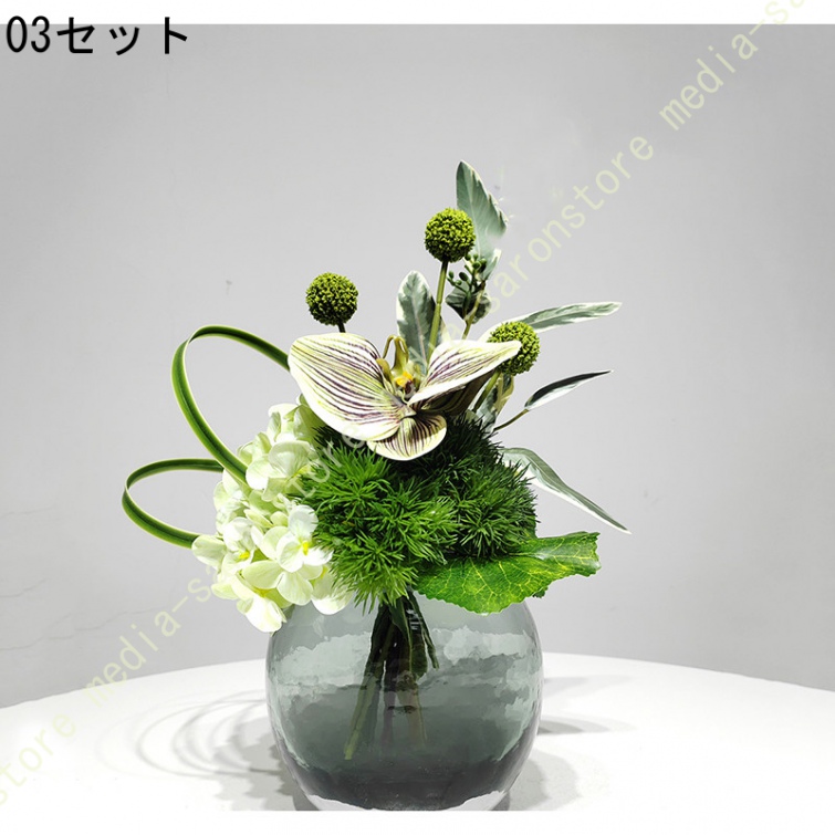 造花 人工観葉植物 フェイクフラワーアレンジメント 陶器花瓶 リビング 卓上 玄関 テーブル インテリア 室内 空間彩り 置物 生け花 リアル 美しい 長期間_3