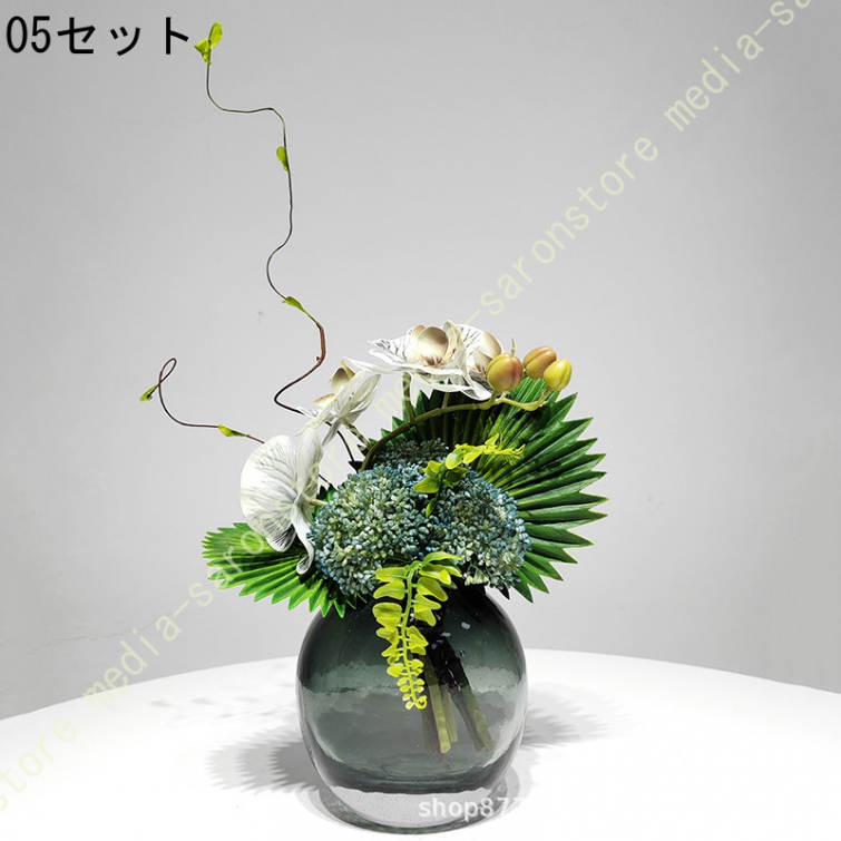 造花 人工観葉植物 フェイクフラワーアレンジメント 陶器花瓶 リビング 卓上 玄関 テーブル インテリア 室内 空間彩り 置物 生け花 リアル 美しい 長期間_5