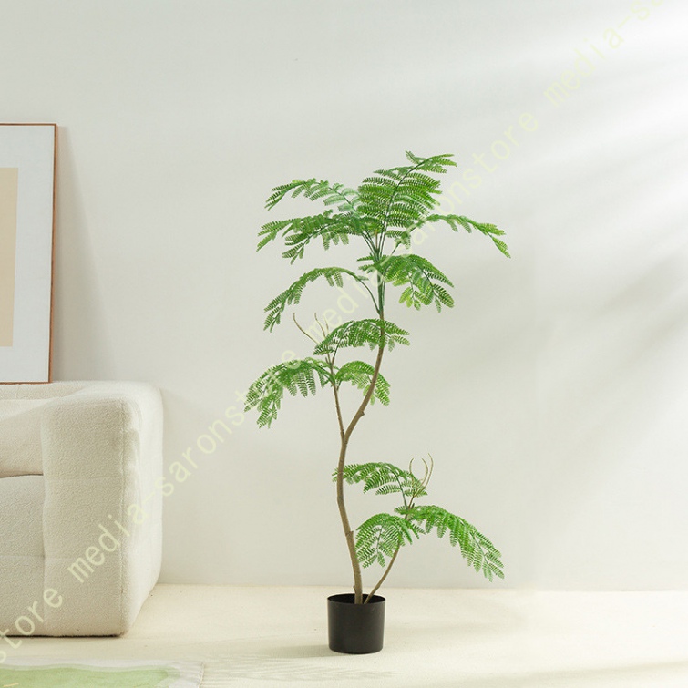 フェイクグリーン インテリアグリーン ジャカランダの木 ツリー 人工 観葉植物 フェイク 造花 和風 インテリア お手入れやすい 水やり不要 害虫駆除不要_1