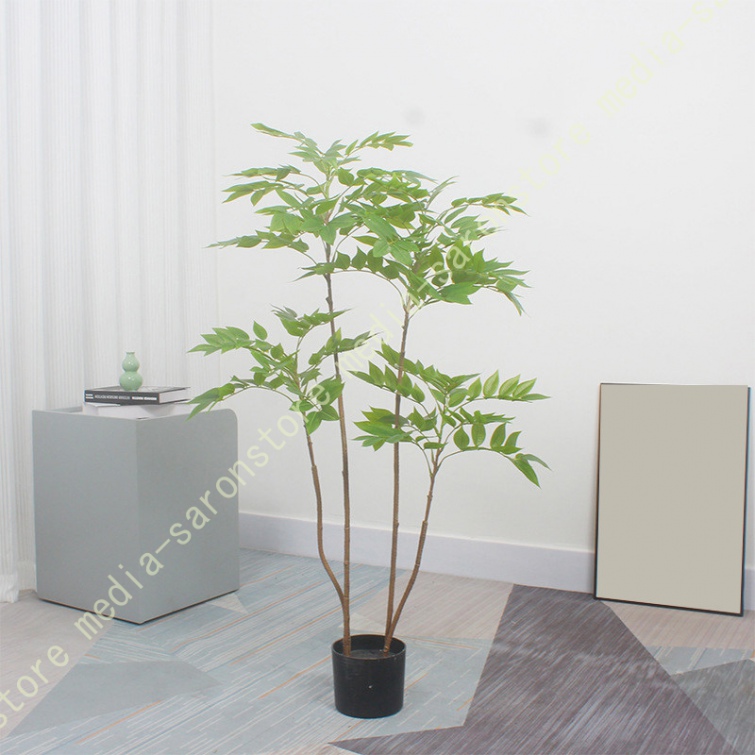 人工観葉植物 香椿の木 消臭 抗菌 正月飾り フェイクグリーン 造花 リアルな観覧植物 フェイク インテリア用 おしゃれな人工植物 和室飾り リビング 人工樹木