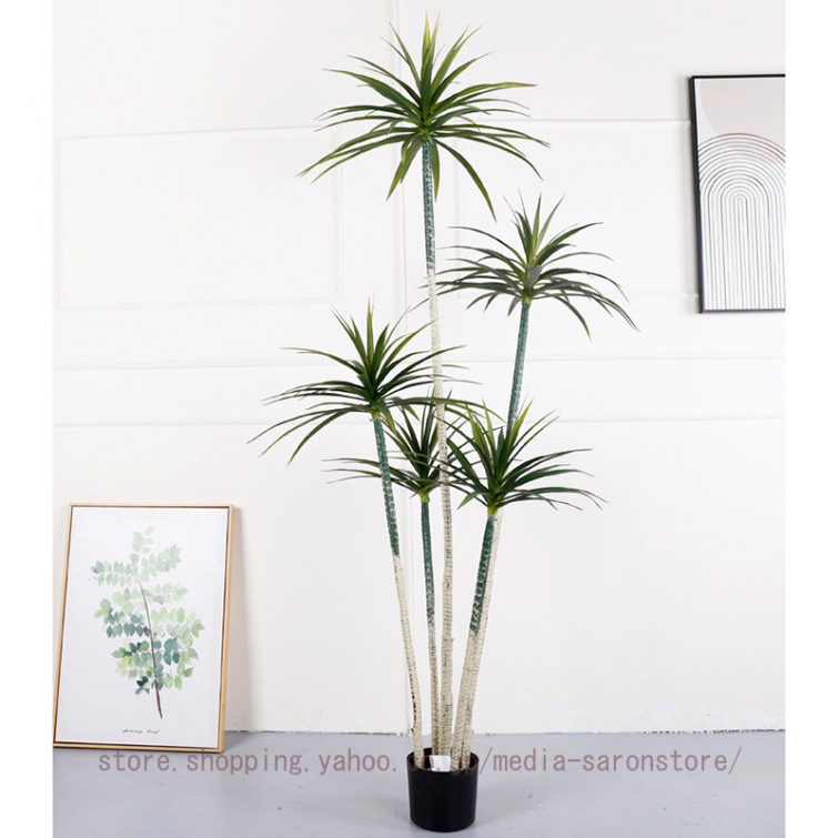 フェイクグリーン 観葉植物 ドラセナ インテリア 造花 シンプル 鉢植え 屋内 ホーム ベランダ 飾り 装飾 撮影用 人工観葉植物 新築祝い 引越し祝い 開店祝い_1