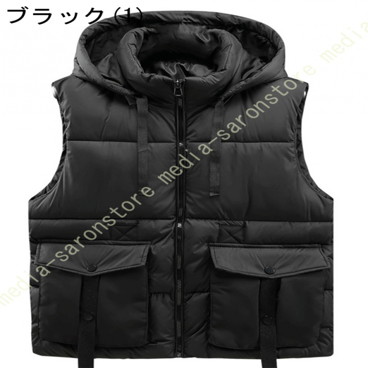 ダウンベスト 防寒 フード着脱式 中綿ベスト ダウンコート アウター