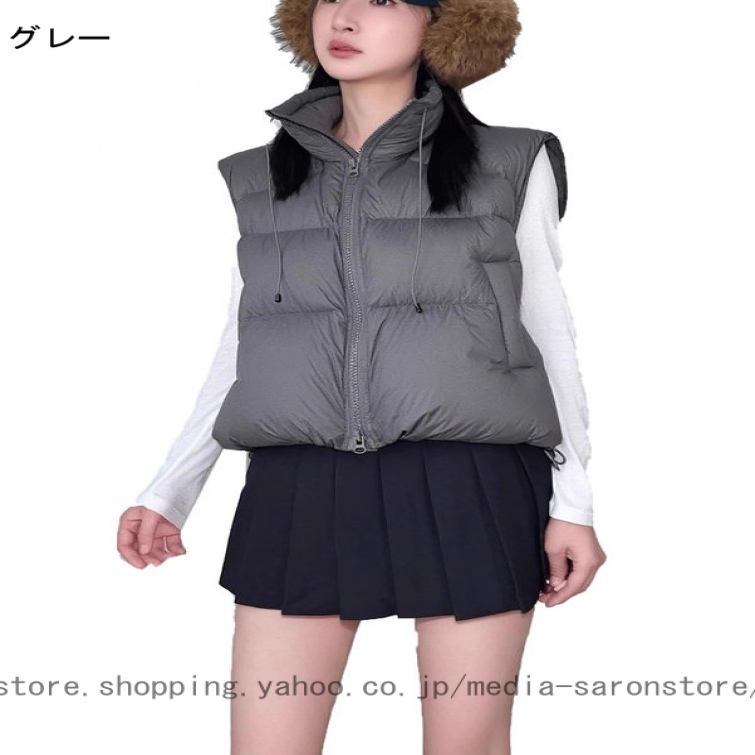 ダウンベスト アウター レディース ライトダウン ベスト 軽量 袖なし