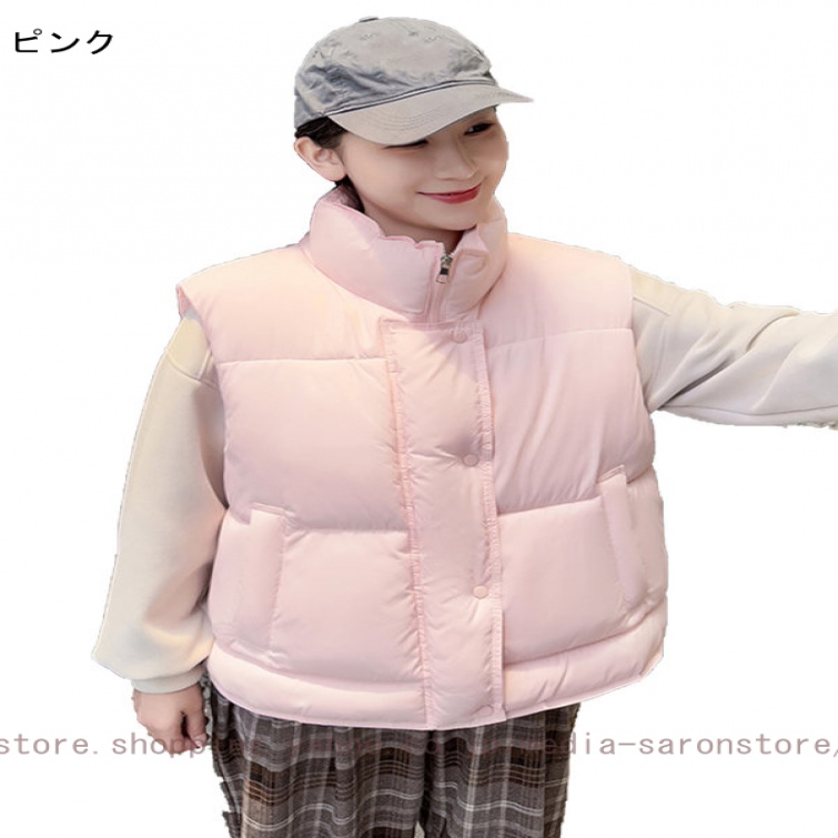 レディース アウター ダウンベスト 防寒 中綿ベスト ショート丈