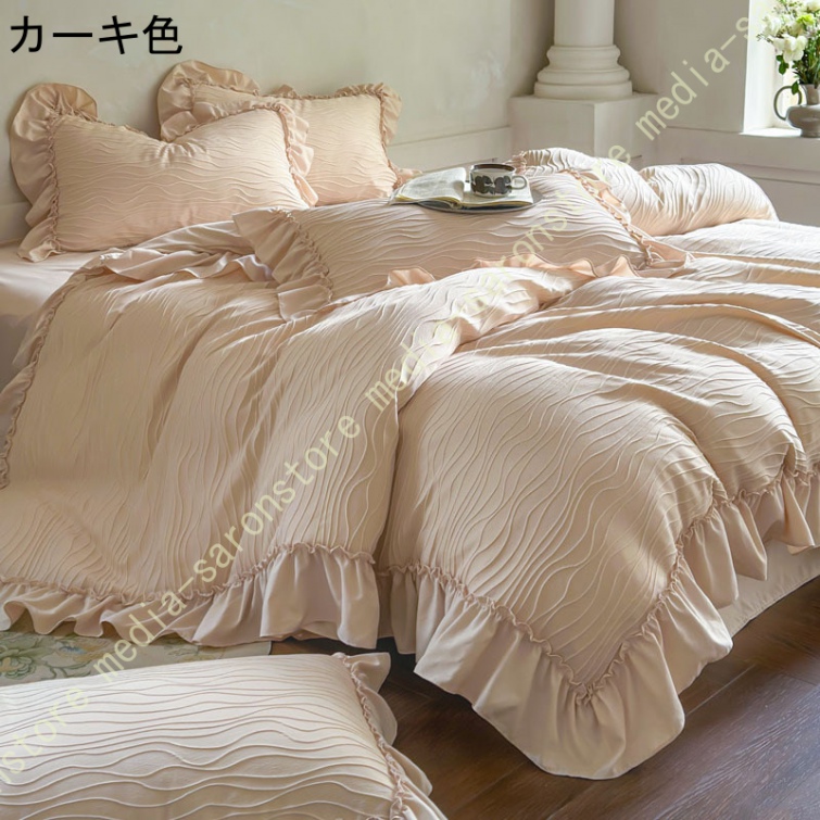 布団カバー セット 花柄 冬用 4点セット 掛け布団カバー フランネル 布団カバー あったか 起毛 暖かい 快眠 厚手 ふわふわ 可愛い 北欧 おしゃれ 吸湿発熱_1