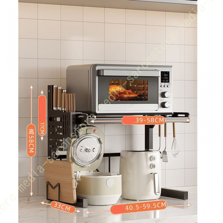 レンジラック 伸縮 卓上 キッチンラック レンジ上ラック 2段