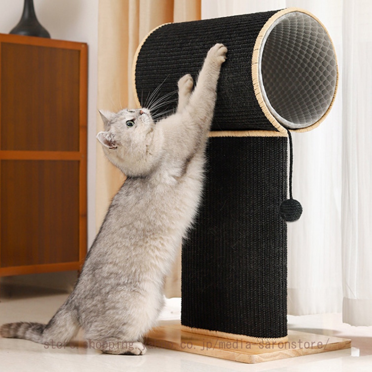 キャットタワー ミニ 猫 爪研ぎ 縦型 据え置き 麻紐 爪研ぎポール 省スペース コンパクト 天然サイザル麻 ねこおもちゃ ガリガリ おしゃれ 組立簡単_1