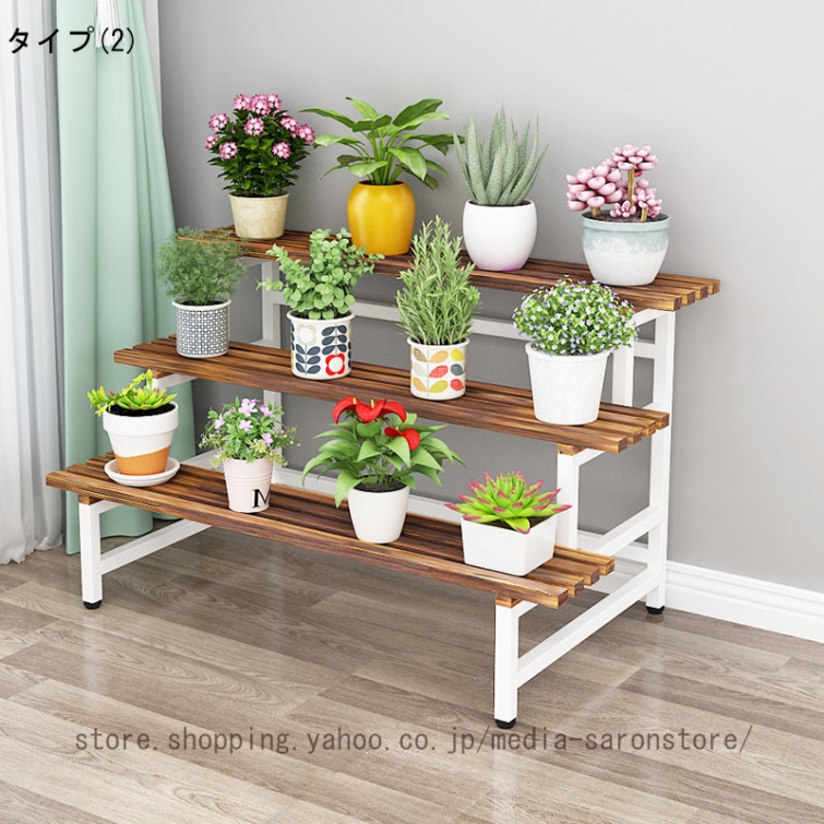 プランタースタンド アイアン 鉄製 ガーデンラック 屋外 錆びない 2段