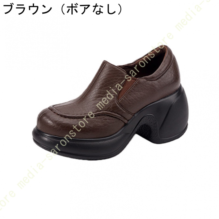 レディース ローファー スリッポン 厚底 8cmヒール パンプス ハイヒール ラウンドトゥ 大きいサイズ 歩きやすい 皮靴 クッション 疲れにくい オールシーズン_2