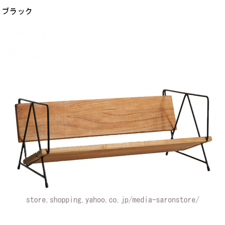 ベンチ ウッド ステンレス ブックスタンド 机上 本棚 木製 天然木