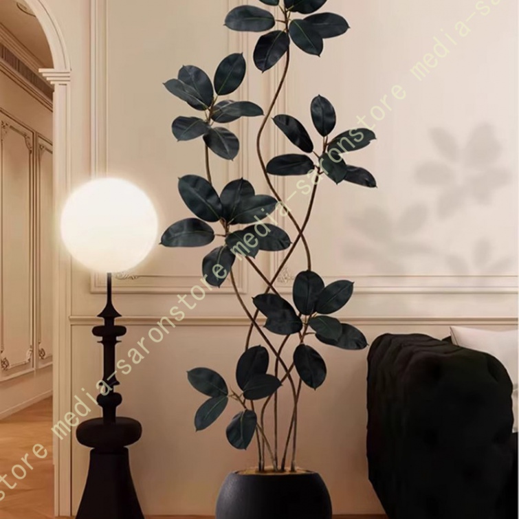 人工観葉植物 140cm フェイクグリーン 3本枝 インテリア フェイクグリーン 幹をグネグネ曲げられる 3枝 高さ140cm 造花 人工
