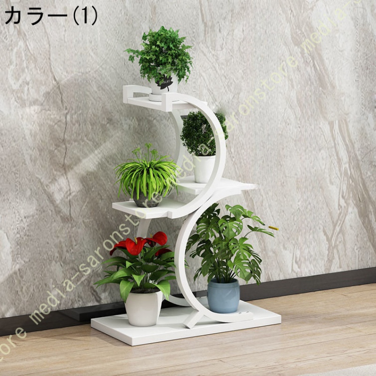 フラワースタンド ガーデンラック 植物スタンド 室内 観葉植物スタンド 4段金属花台 おしゃれ 花台 立体感 盆栽棚 植物棚 フラワーラック 置物ラック_1