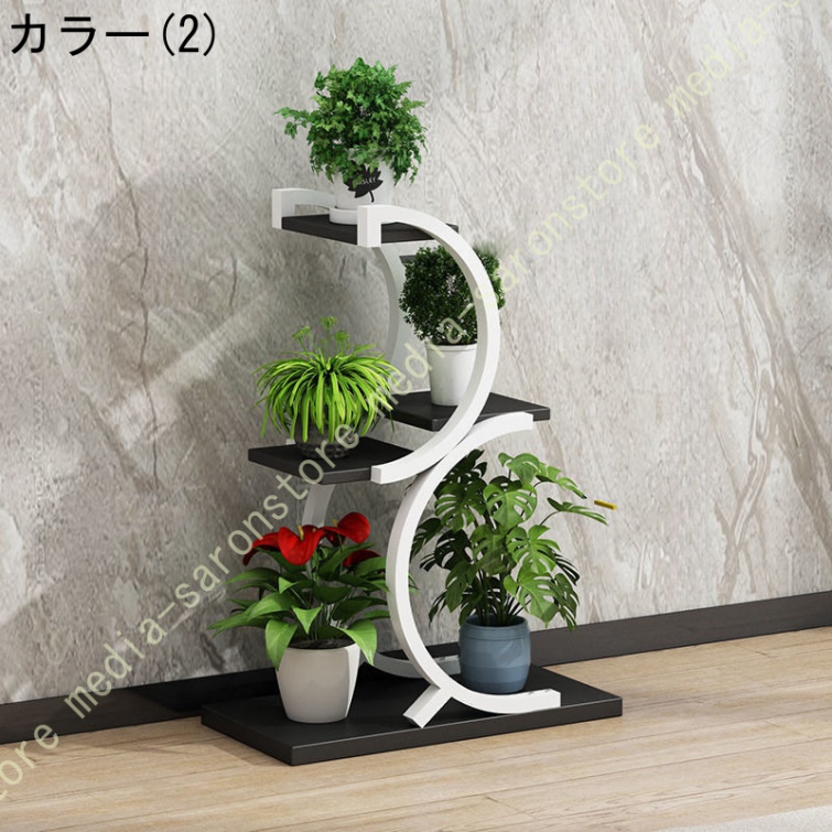 フラワースタンド ガーデンラック 植物スタンド 室内 観葉植物スタンド 4段金属花台 おしゃれ 花台 立体感 盆栽棚 植物棚 フラワーラック 置物ラック_2