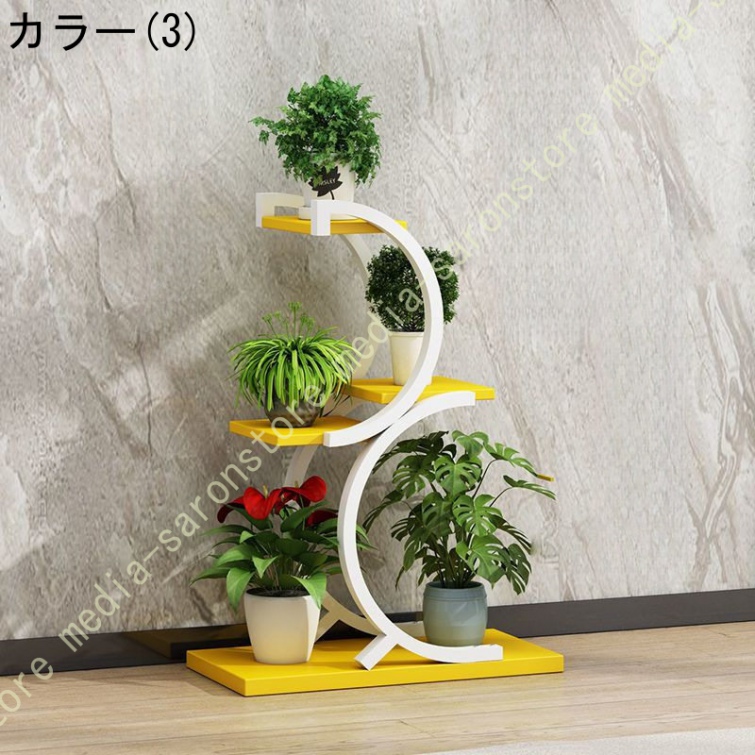 フラワースタンド ガーデンラック 植物スタンド 室内 観葉植物スタンド 4段金属花台 おしゃれ 花台 立体感 盆栽棚 植物棚 フラワーラック 置物ラック_3