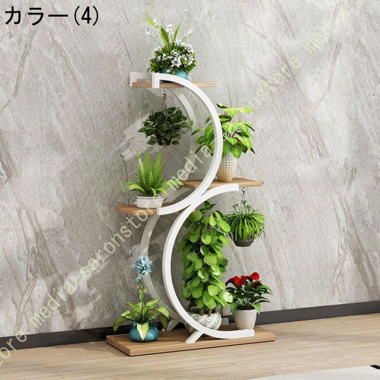 フラワースタンド ガーデンラック 植物スタンド 室内 観葉植物スタンド 4段金属花台 おしゃれ 花台 立体感 盆栽棚 植物棚 フラワーラック 置物ラック_4