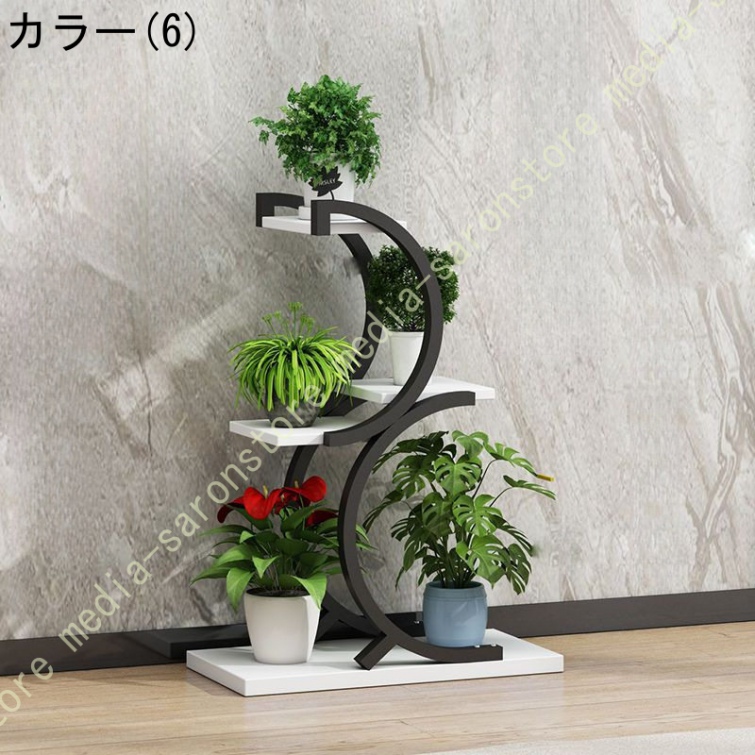 フラワースタンド ガーデンラック 植物スタンド 室内 観葉植物スタンド 4段金属花台 おしゃれ 花台 立体感 盆栽棚 植物棚 フラワーラック 置物ラック_6