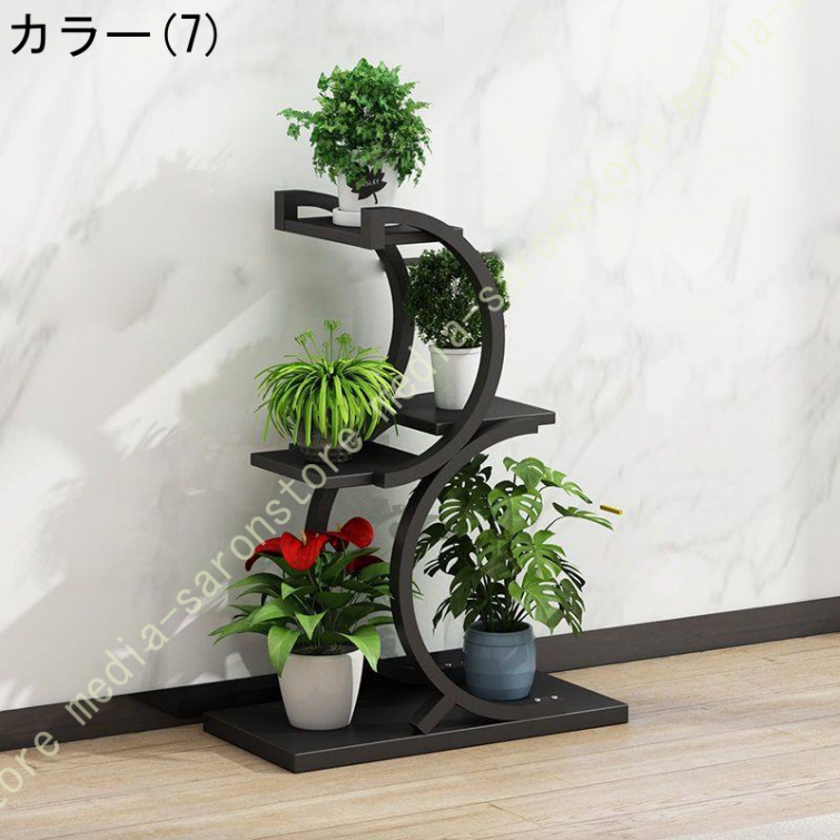 フラワースタンド ガーデンラック 植物スタンド 室内 観葉植物スタンド 4段金属花台 おしゃれ 花台 立体感 盆栽棚 植物棚 フラワーラック 置物ラック_7