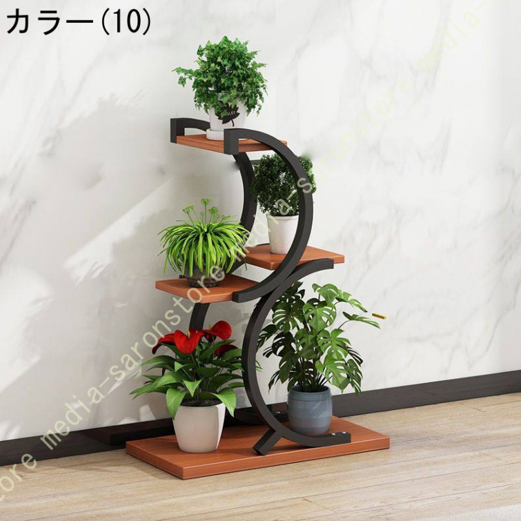 フラワースタンド ガーデンラック 植物スタンド 室内 観葉植物スタンド 4段金属花台 おしゃれ 花台 立体感 盆栽棚 植物棚 フラワーラック 置物ラック_10