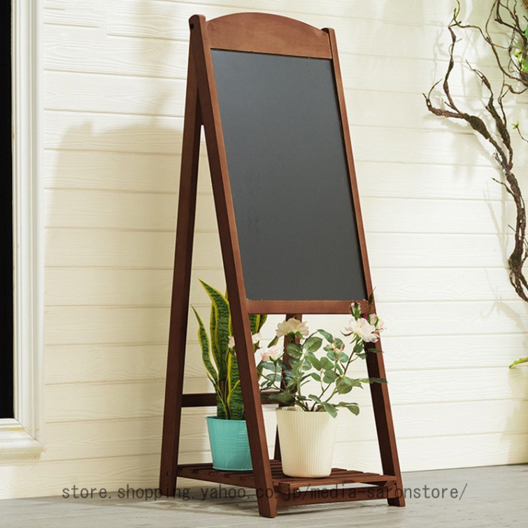 プランタースタンド 多肉植物棚 黒板付き木製ラック 鉢置き台 植物棚