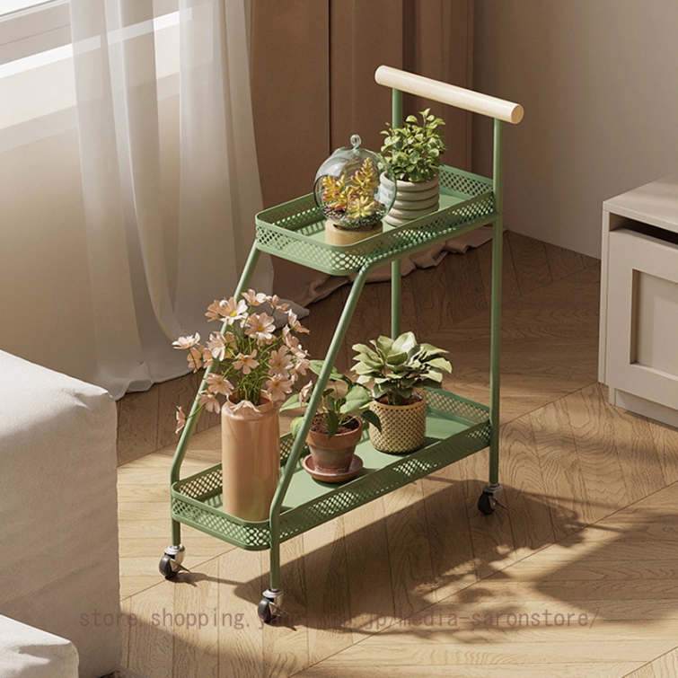 フラワースタンド プランタースタンド 花台 鉄製 錆びない キャスター