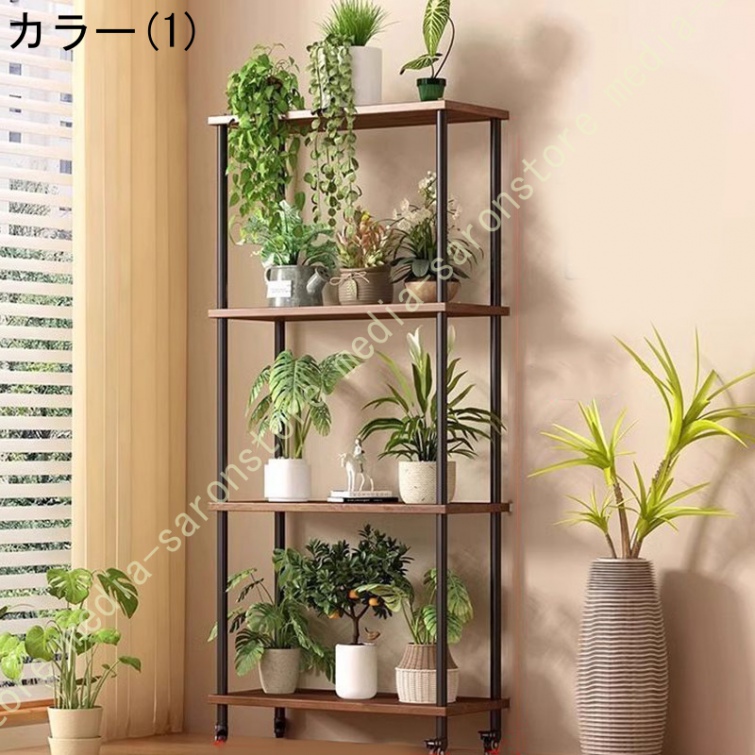 フラワースタンド 多層 収納ラック レンジ棚 本棚 盆栽棚 植物棚 園芸ラック 植物の展示スタンド スリム 鉢置き台 ガーデニングラック 組立簡単_1