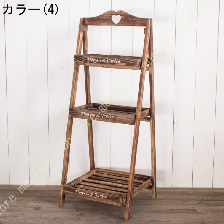 フラワースタンド 木製 折りたたみ 棚 園芸ラック プランタースタンド