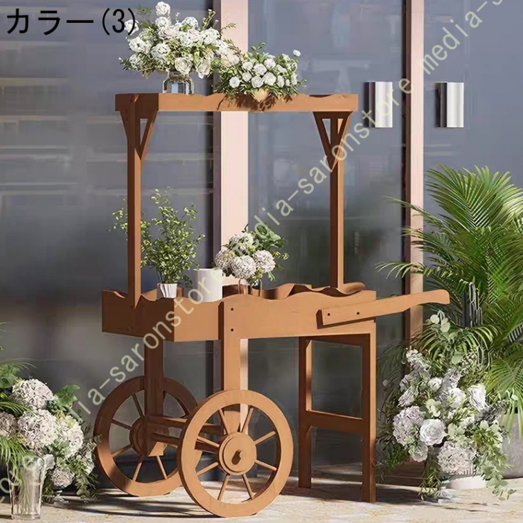 プランタースタンド フラワースタンド 多段式フロアスタンド 天然木製 フラワーラック 園芸ラック 観葉植物 花棚 鉢置きスタンド 花台 ガーデンラック 多機能_3
