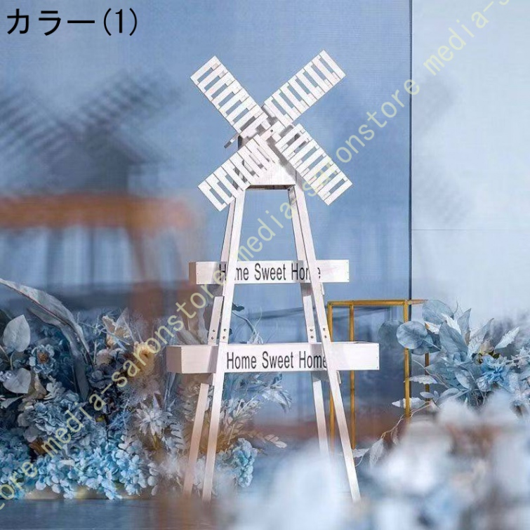 フラワーラック 収納ラック 盆栽陳列台 植物棚 プランタースタンド 風車 園芸 鉢スタンド 木製 花棚 2段 盆栽 園芸ラック ガーデンラック 鉢置きスタンド 花台_1