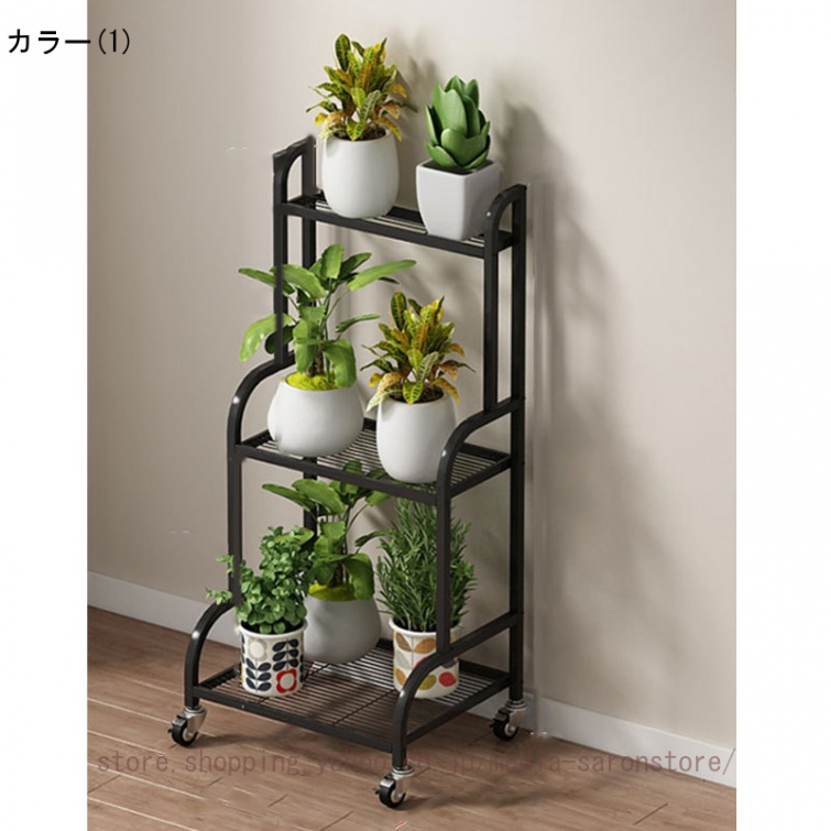 フラワースタンド プランタースタンド 3段 幅50/60/80/100cm 花棚 階段式 収納ラック 簡単組み立て 防錆 防食 ハンギング フラワーラック ベランダの画像