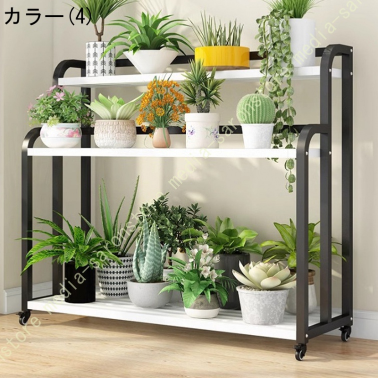 フラワースタンド 室内 屋外 ガーデンラック キャスター付き 移動ラクラク 風通しいい 安定感 ガーデニング 多機能収納ラック プランタースタンド 園芸ラック_4