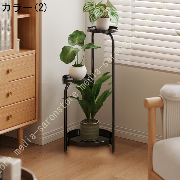 プランタースタンド 観葉植物 3段 園芸ラック 花棚 立体感フラワーラック 室内外兼用 アイアン 組み立てが簡単 盆栽棚 植物棚プランタースタンド 花台_2