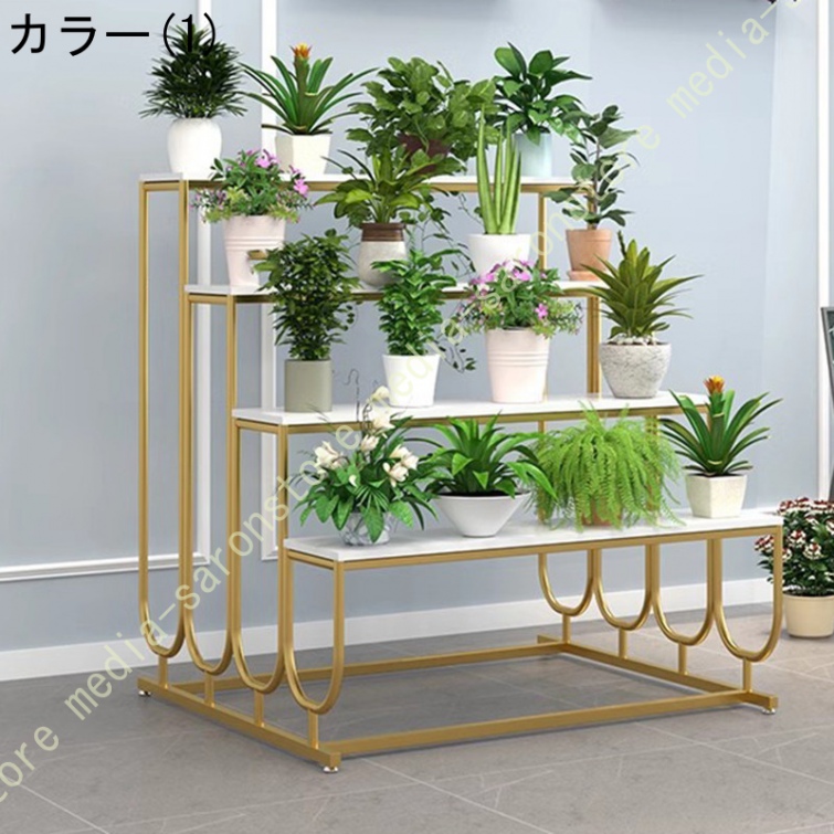 プランタースタンド 収納棚 ガーデンラック フラワースタンド 園芸ラック 組立簡単 観葉植物 多肉植物 盆栽用 植物棚 鉢植え 多層 フラワーラック 錬鉄製_1