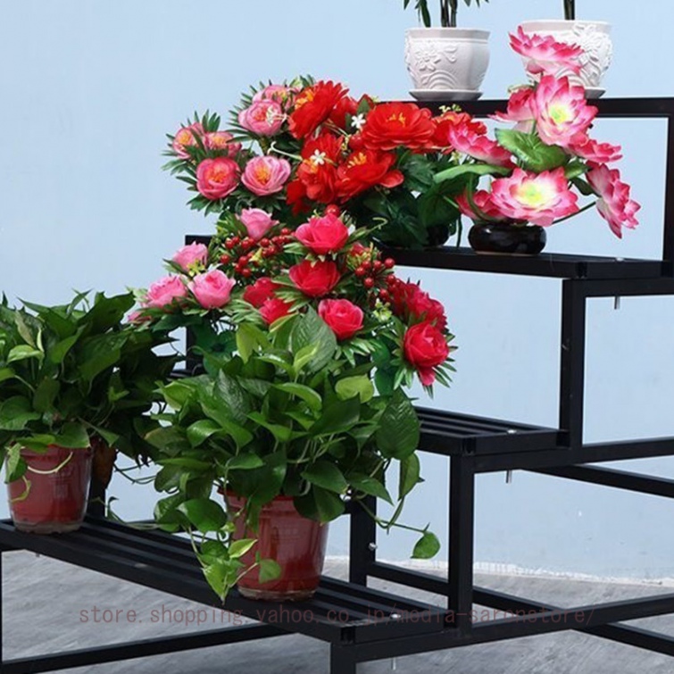 プランターラック ガーデンラック フラワースタンド 4段 アイアン 園芸