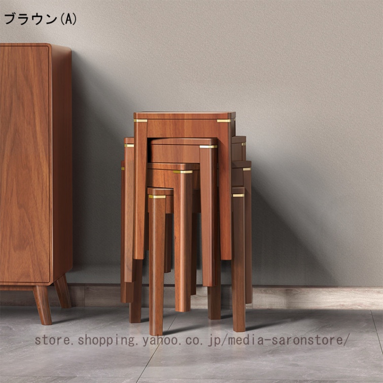 スタッキングチェア 木製 積み重ね 座面直径約30×高さ約47cm スツール