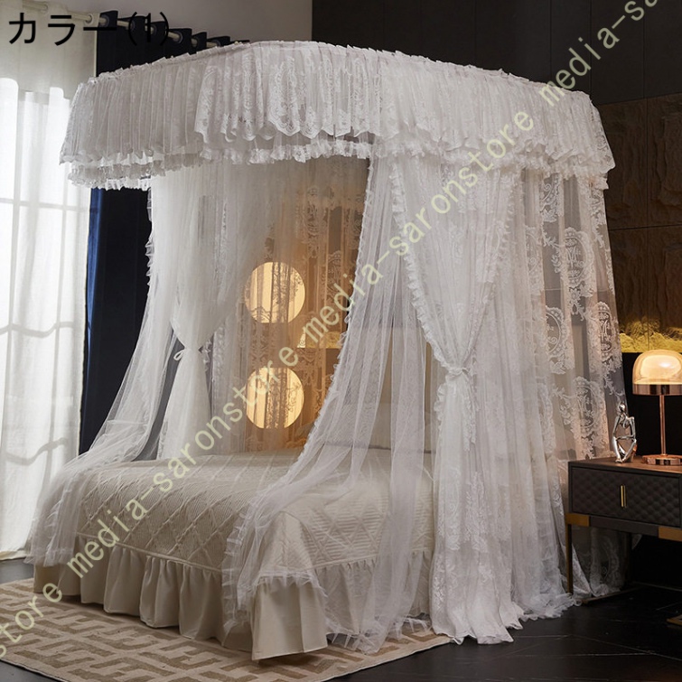 【在庫セール】蚊帳 二重メッシュ高密度 プリンセス風 宮廷風 家庭用 寝室用 ベ 天蓋 蚊帳 二重層蚊帳 天蓋カーテン お姫様 ベッドカーテン カーテン