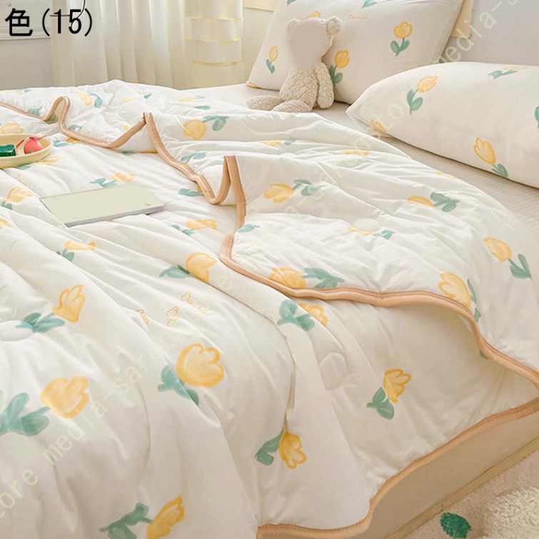 肌掛け布団 夏ふとん 掛け布団 夏用 シングル セミダブル 洗える 夏掛けふとん 布団 肌布団 無地 シンプル 水洗い綿 柔らかな肌触り 軽量 冷房対策 防ダニ_11